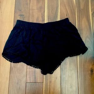 black shorts